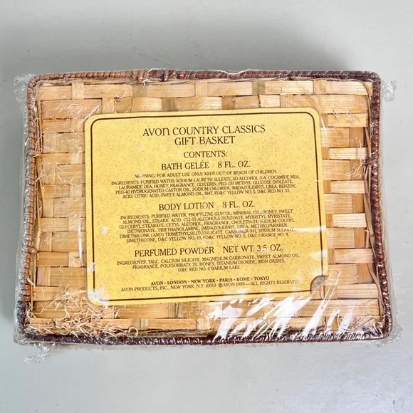 Vintage Avon Country Classics Gift Basket Bath Gelee, Lotion & Powder Set 1989‎ - Picture 3 of 4